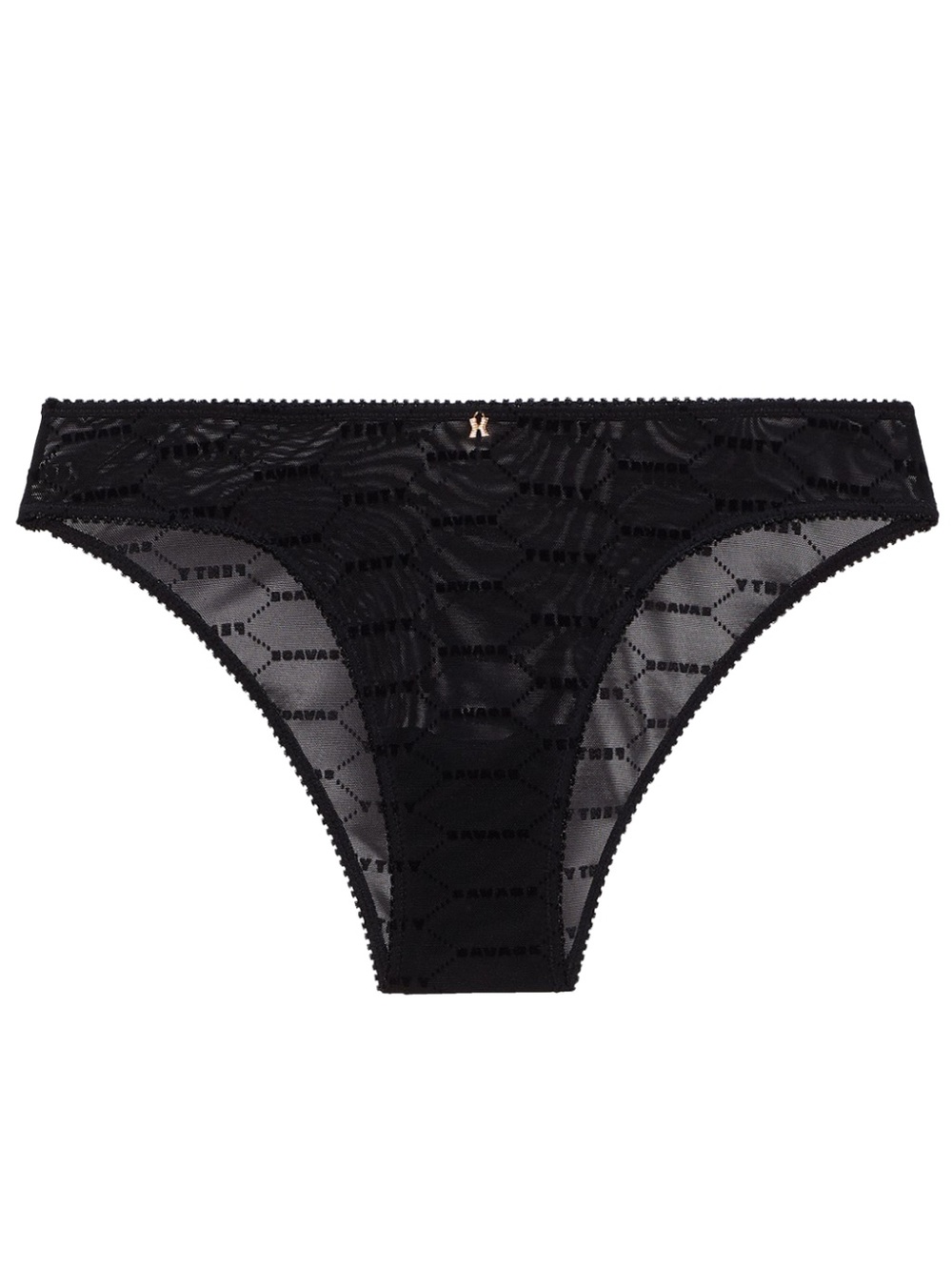 Savage X Fenty Beauty Black Logo Sheer Bikini Brief